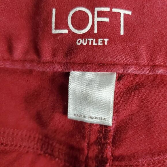 LOFT Outlet Women’s Pants Size 6 Red Skinny Legging Ankle Stretch - Picture 6 of 7